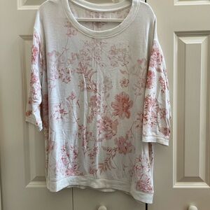Sonoma Cream 3/4 Sleeve Tunic Sweater Relaxed Fit - Size 1X